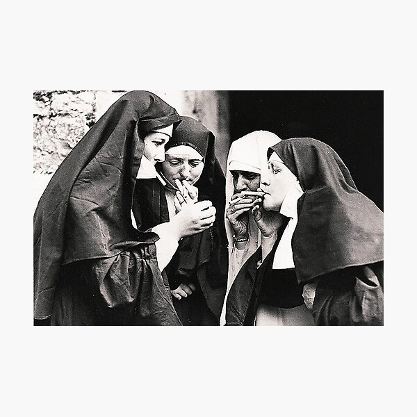 Smoking Nuns Photographic Print