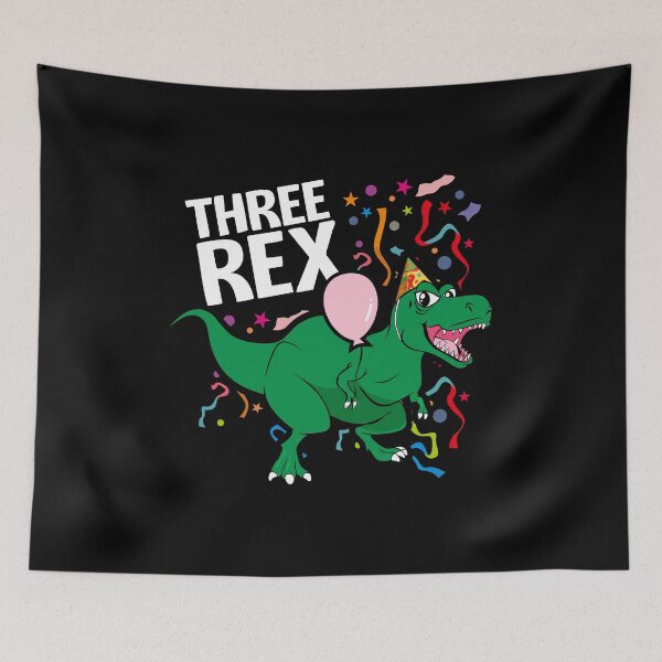 Item preview, Three Rex 3rd Birthday Boy Dinosaur Party designed and sold by 2blackcherries.