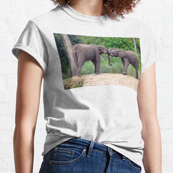 African Elephants Interacting Classic T-Shirt