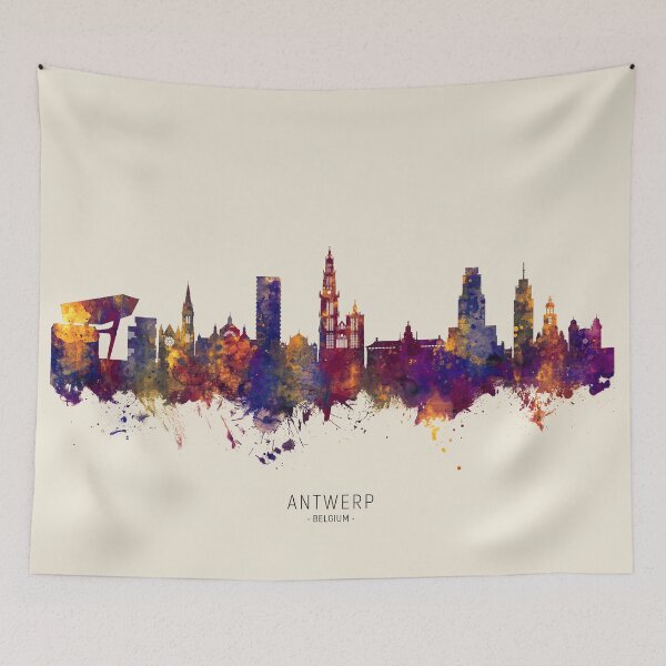 Item preview, Antwerp Belgium Skyline designed and sold by ArtPrints.