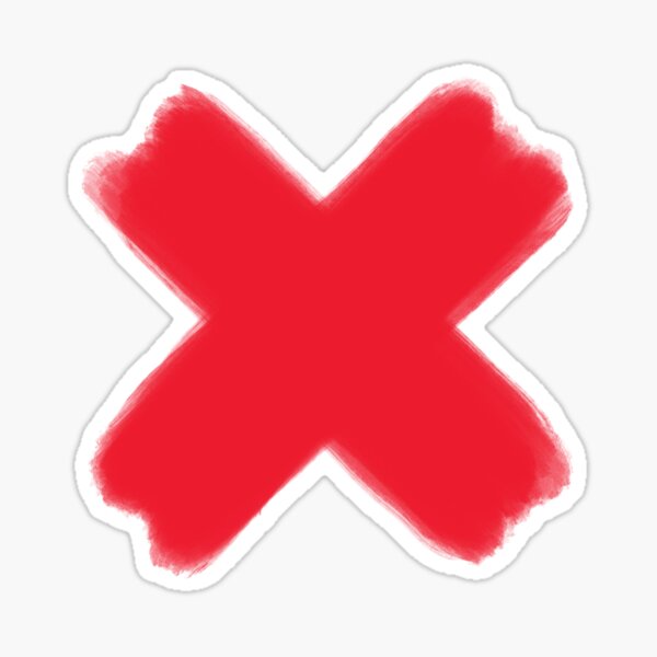 "Brush Stroke X Red Oil Paint " Sticker by tenementartster Redbubble