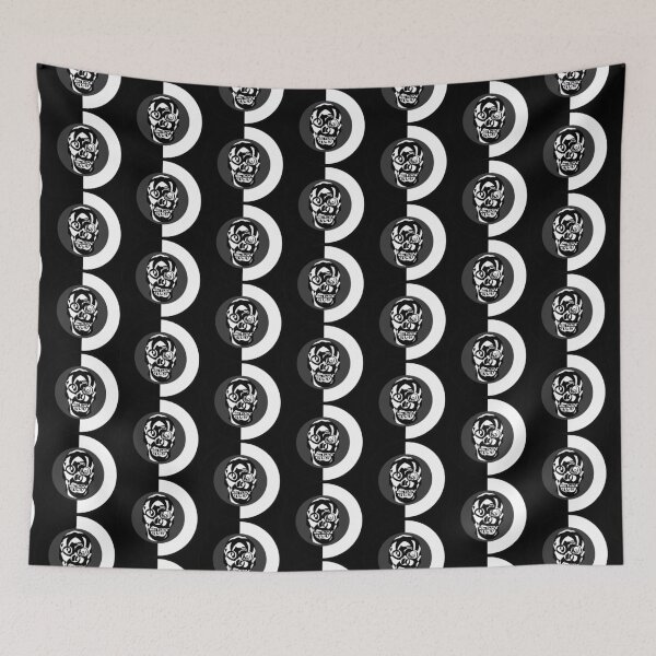 Item preview, An Important Skull –Dark black and white human skull- In frame of black and white semicercles. designed and sold by BDLVandFriends.