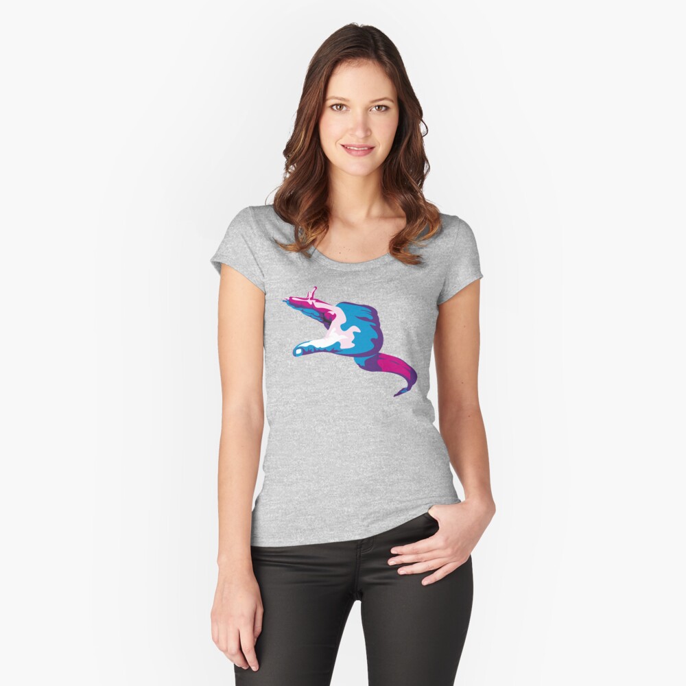 Moray Eel Hand Signal Fitted Scoop T-Shirt