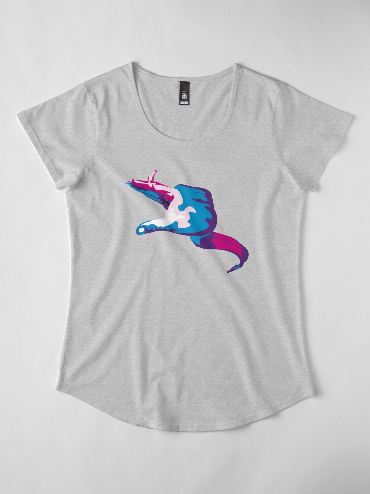 Alternate view of Moray Eel Hand Signal Premium Scoop T-Shirt