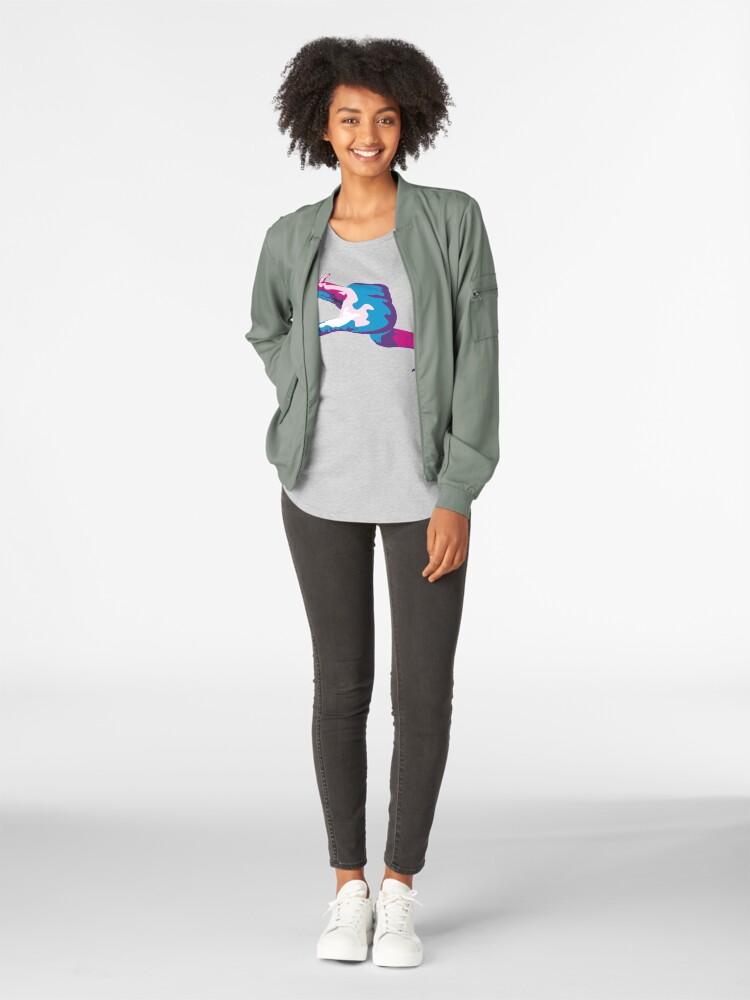 Alternate view of Moray Eel Hand Signal Premium Scoop T-Shirt