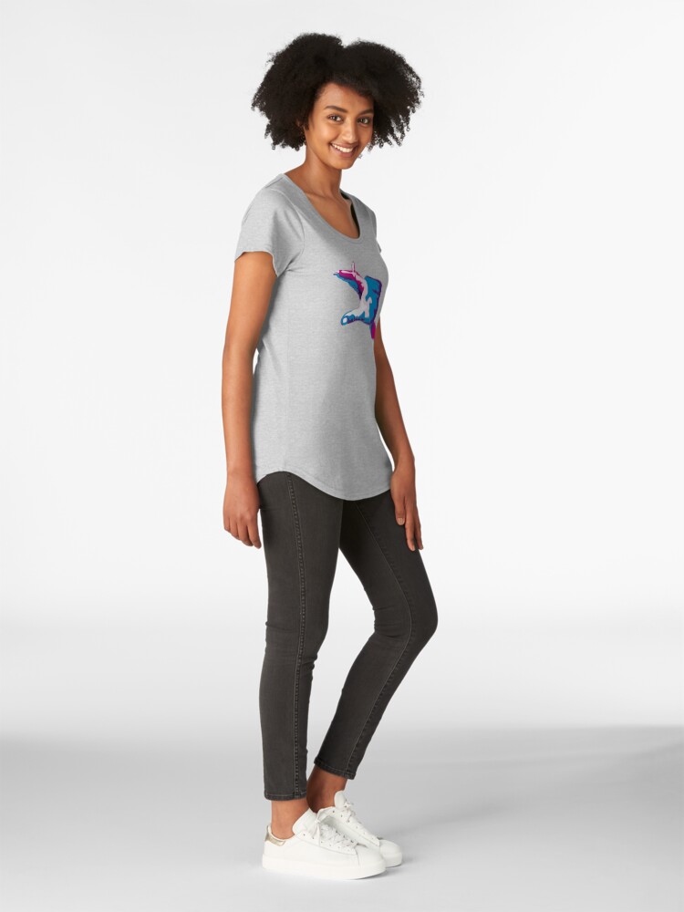 Alternate view of Moray Eel Hand Signal Premium Scoop T-Shirt