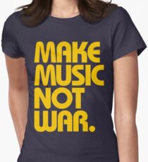 Make Music Not War (Mustard) Women's Fitted T-Shirt
