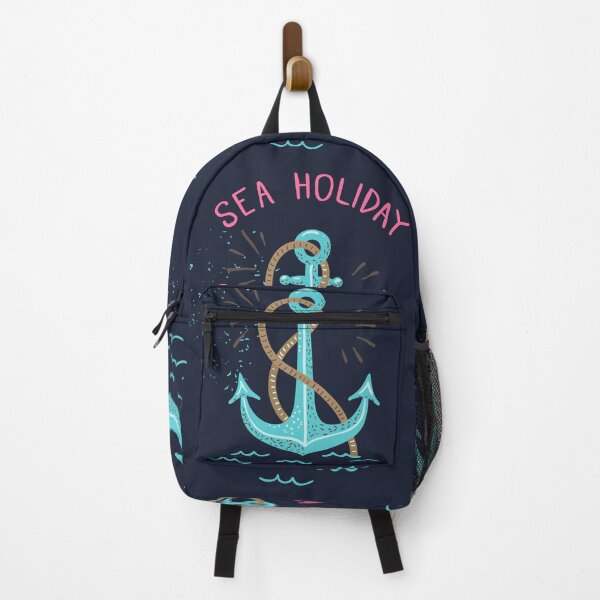 Sea Holiday with anchor (v-1) - Summer & Travel Collection | Vector Artwork | Type Art - Backpack