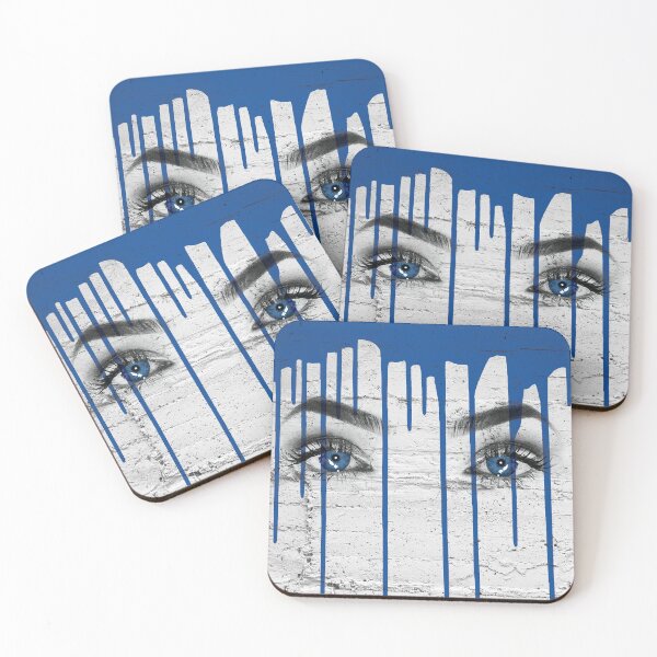 Item preview, Paint drips with eyes on brick wall Pop Art style designed and sold by JillBusbyArt.