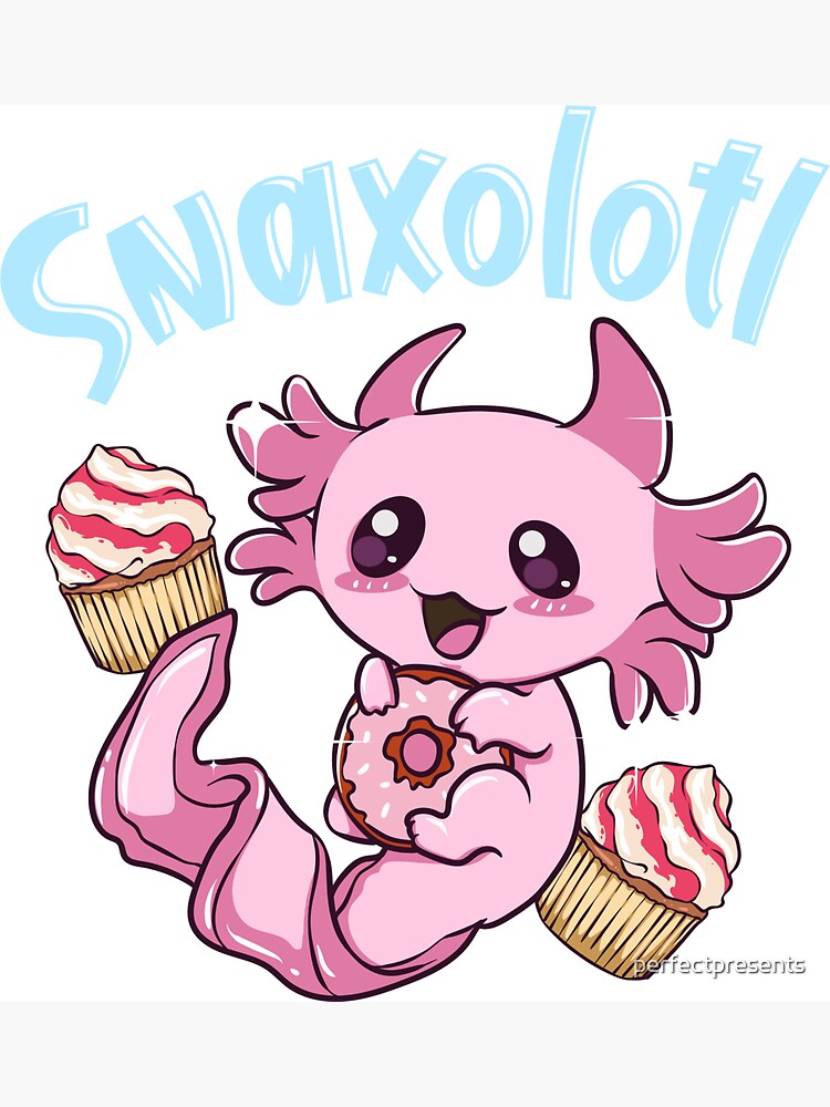 Cute & Funny Snaxolotl Adorable Snacking Axolotl' Two-Tone Mug