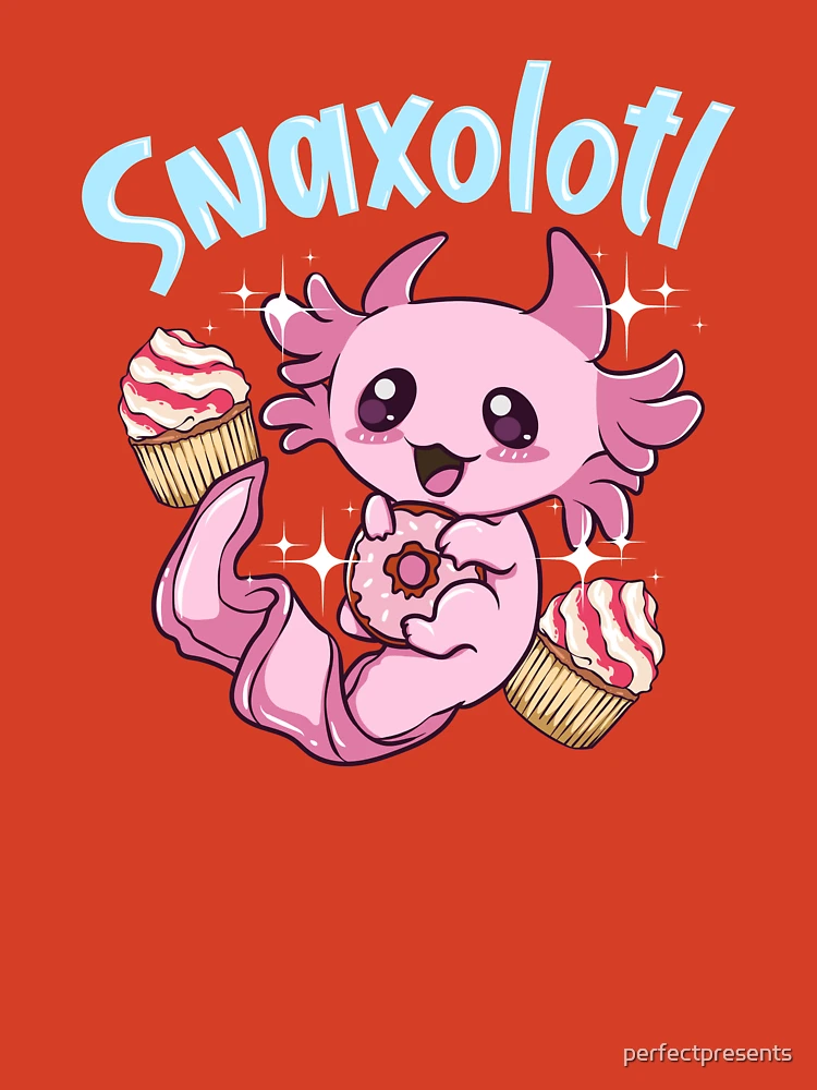 Cute Axolotl Lover Snaxolotl Kawaii Axolotl Food Sweets Poster by EQ  Designs - Pixels Merch