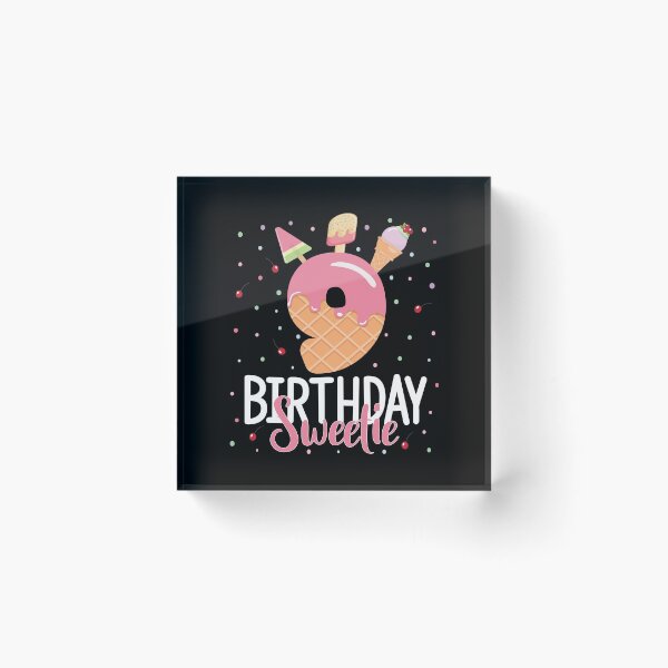 Item preview, 9th Birthday Sweetie Ice Cream Girl 9 Years Old B-day print designed and sold by Grabitees.