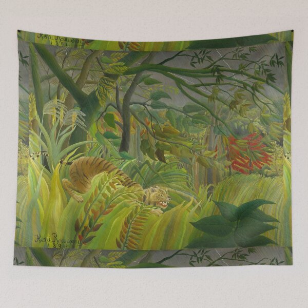 Aperçu de l'œuvre Henri Rousseau: Surpris - Surprised Tiger (1891) créée et vendue par Vintage Designs +.