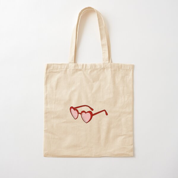 Heart-Shaped Sunglasses Cotton Tote Bag