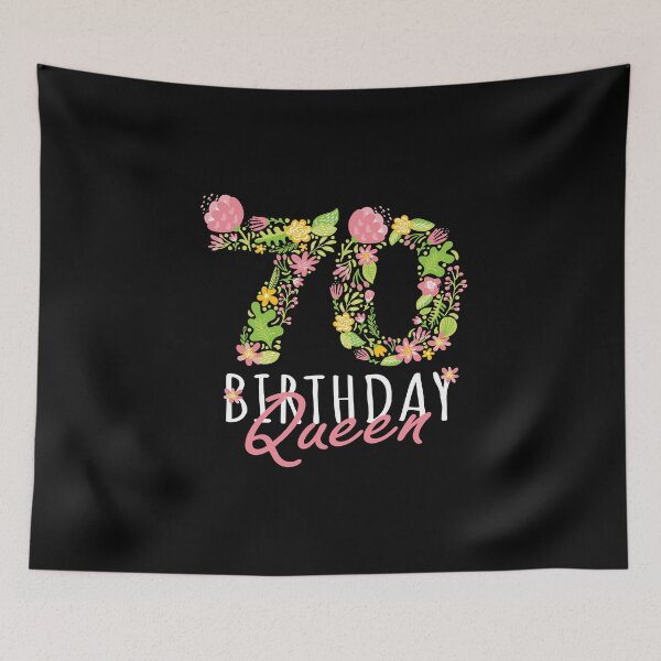 Item preview, 70th Birthday Queen 70th Years Old Woman Floral B-day Theme graphic designed and sold by Grabitees.