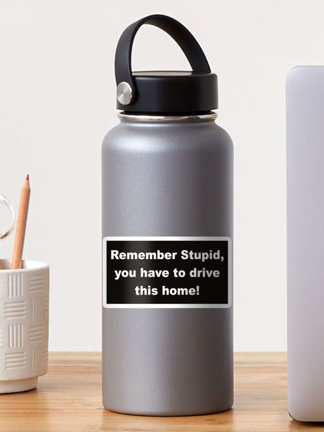 Remember Stupid you have to drive this home vinyl Sticker 200mm Wide