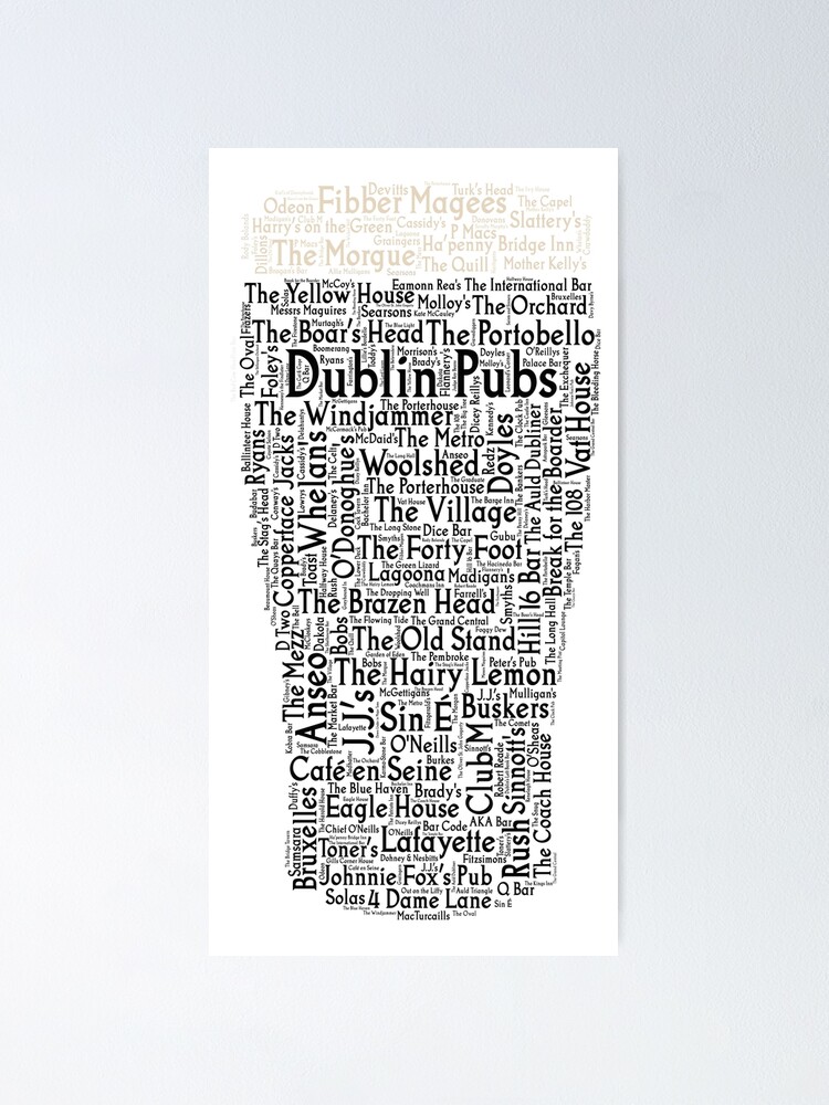 Pubs Of Ireland Pint Of Dublin Pubs Poster For Sale By Jumbleink