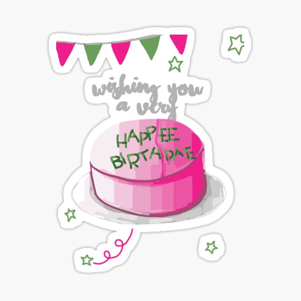 Cake Time - Happy Birthday Party Small Round Candy Stickers - Party Favor  Labels - 324 Count