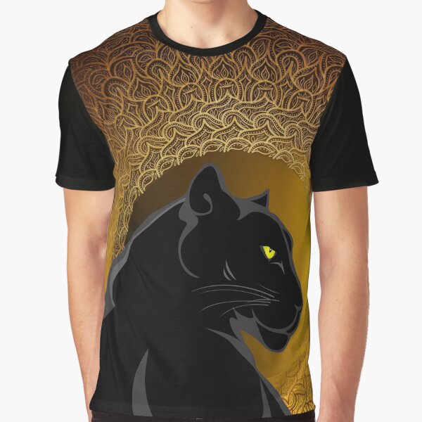 Black panther golden mandala Graphic T-Shirt