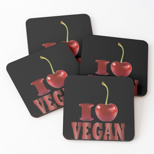 Item preview, I love vegan / Cherry design for vegan lover designed and sold by greatatlas.