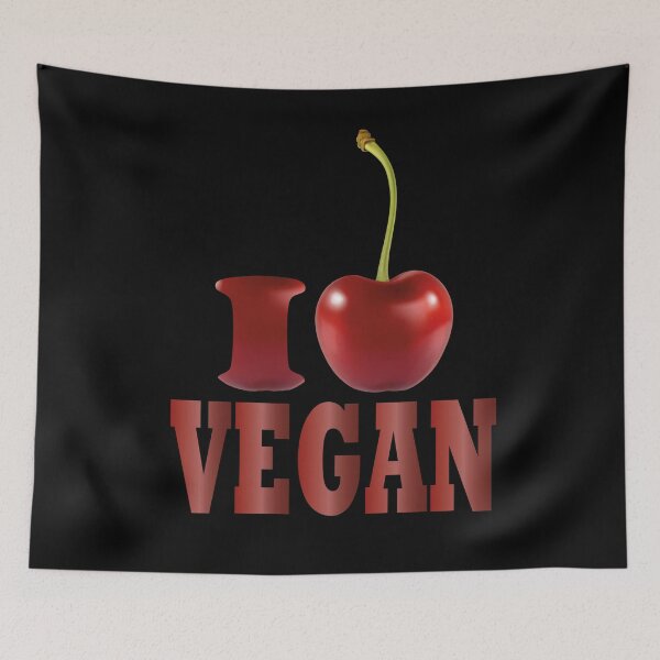Item preview, I love vegan / Cherry design for vegan lover designed and sold by greatatlas.