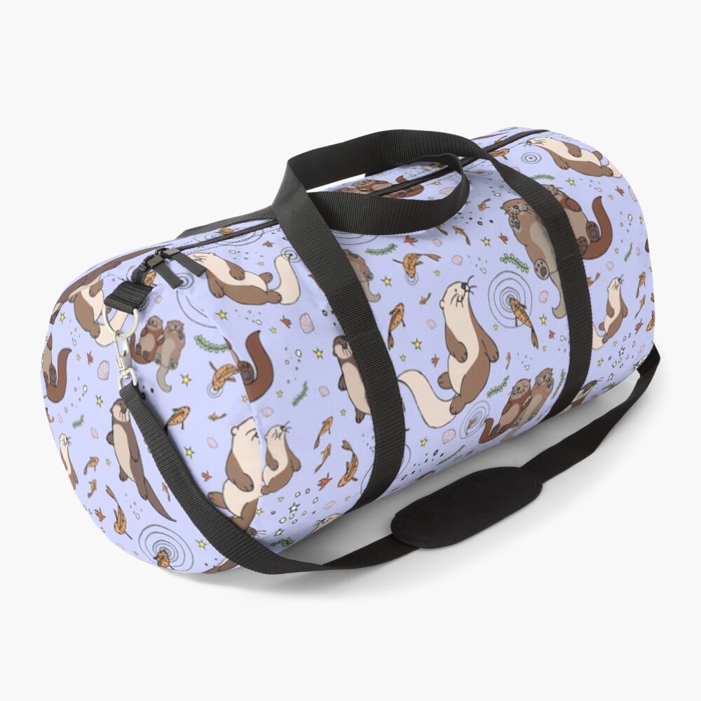 Otters in Purple Duffle Bag