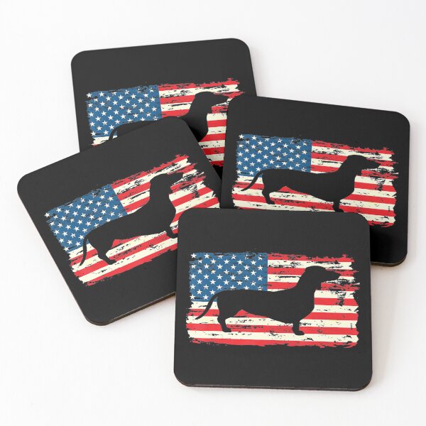 Artikelvorschau, Dachshund Dog Cute America Flag 4. Juli entworfen und verkauft von MarkHudson78.
