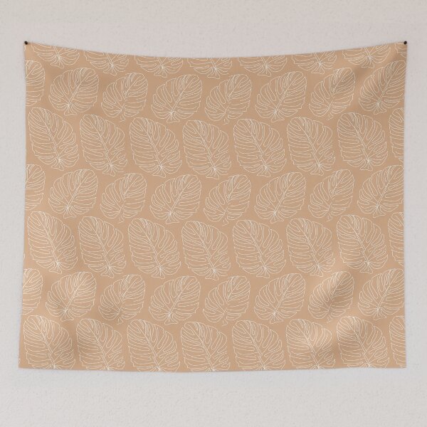 Item preview, Tan Tropical Leaves Pattern designed and sold by maramyeonni.