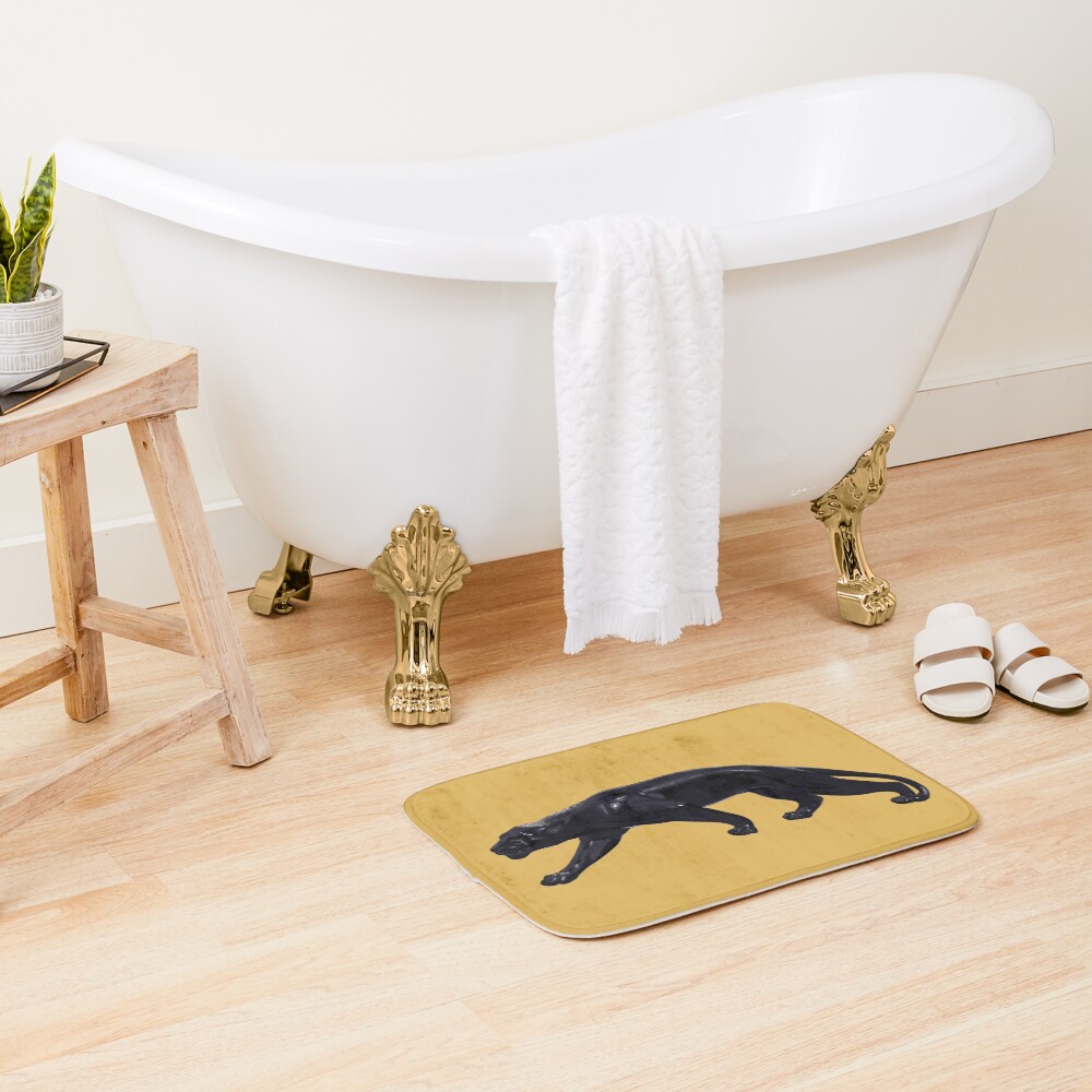 " Black Panther" Bath Mat by MimieTrouvetou Redbubble