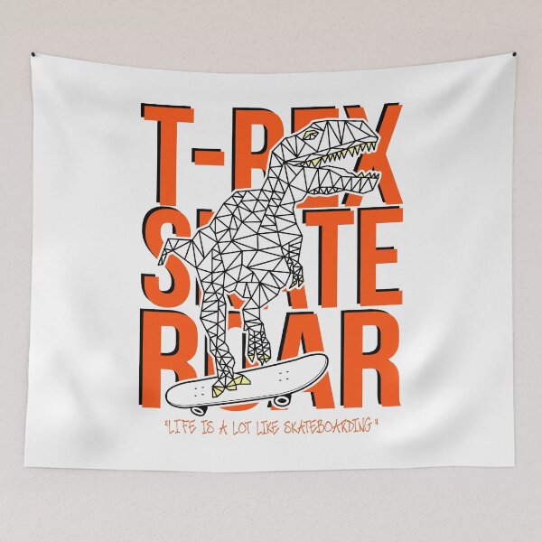 Item preview, Funny Polygonal Sketch T-Rex Dinosaur Skateboarding designed and sold by belmahdy.