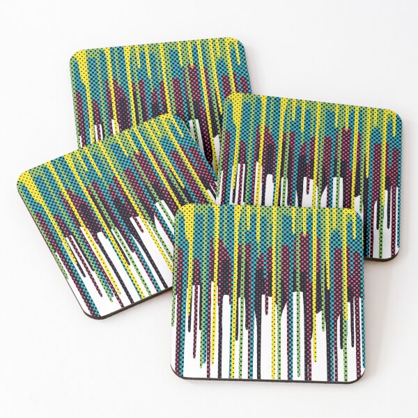 Item preview, Paint drips halftone Pop Art multicoloured designed and sold by JillBusbyArt.