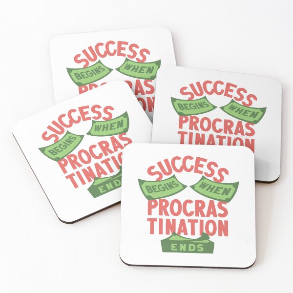 Item preview, Inspirational Quote Success Motivational Gift for Procrastinators - Success Begins When Procrastination Ends designed and sold by EKGifts.