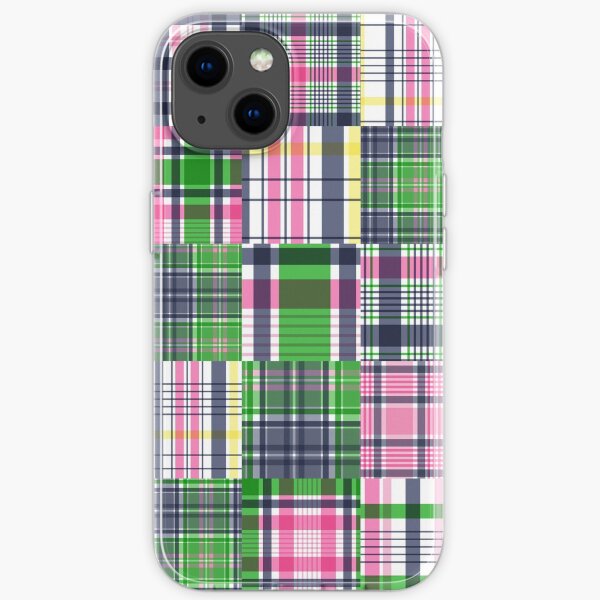 Summer Plaid Pink Madras Patchwork iPhone Soft Case