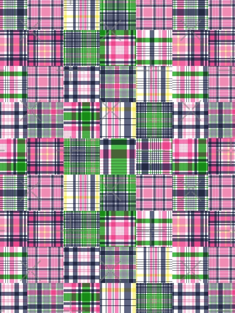 Summer Plaid Pink Madras Patchwork by emrdesigns