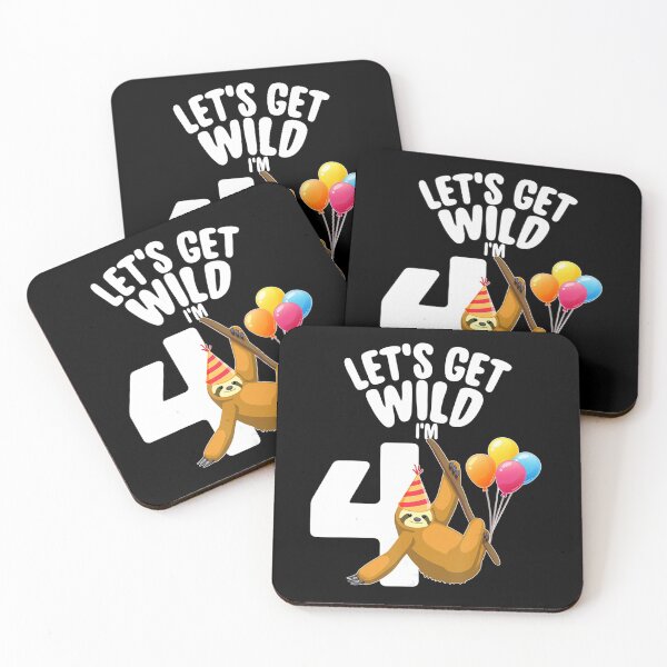Item preview, Let's Get Wild I'm 4 - Sloth 4th Birthday  designed and sold by MagicJohnson22.