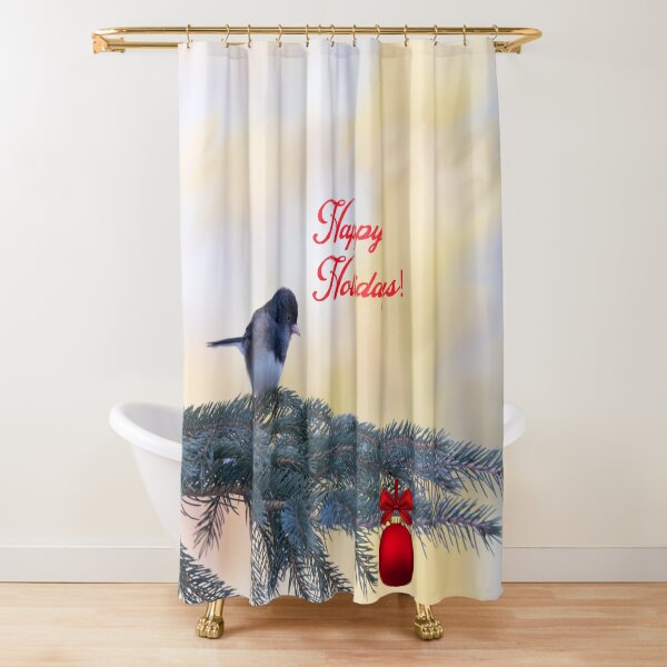 Holiday Snowbird In aChristmas Tree Shower Curtain