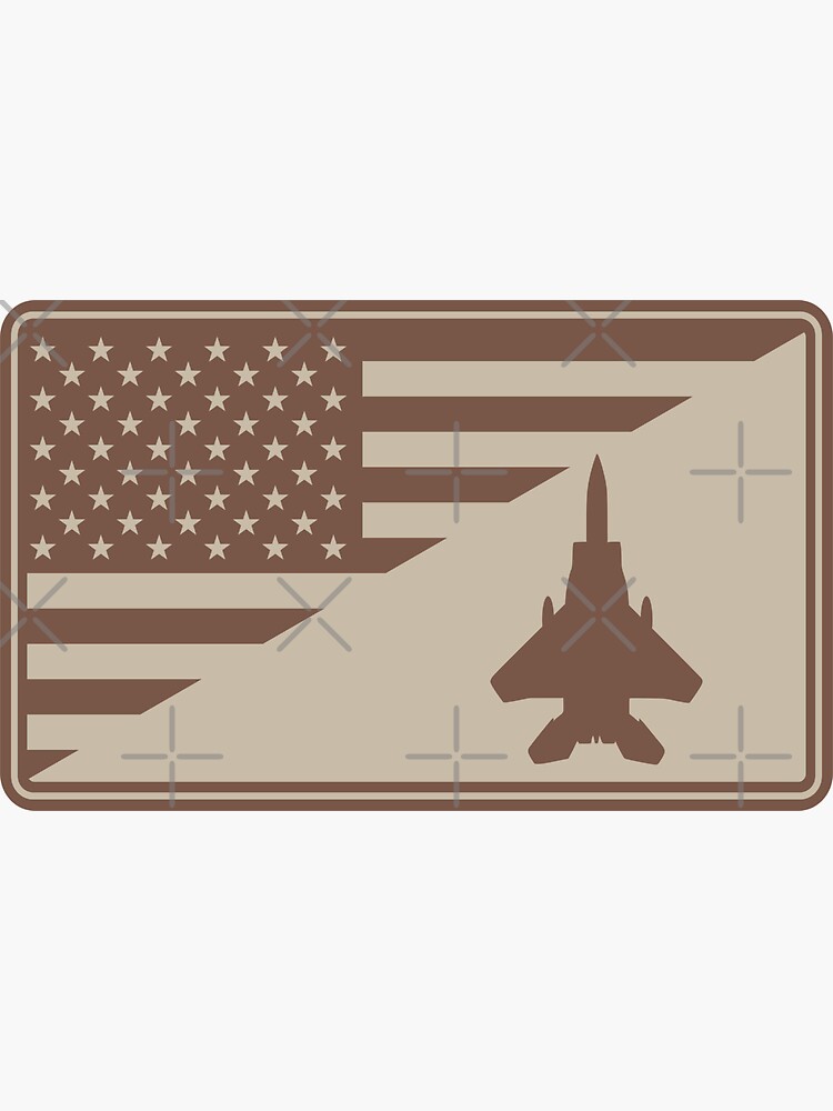 F-15 Eagle US Flag Patch (desert subdued) Sticker for Sale by StrongVlad