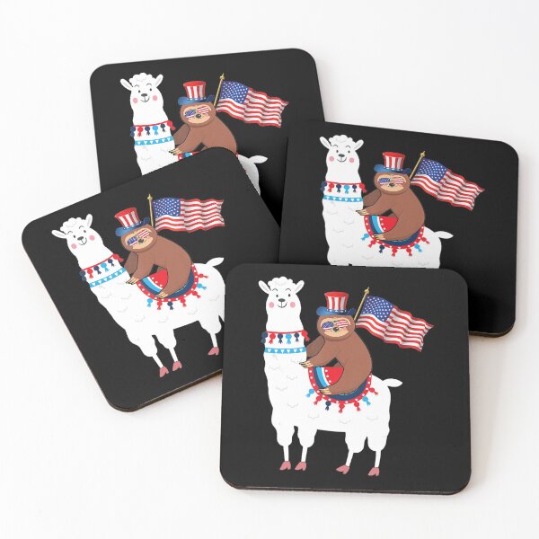 Item preview, Sloth Riding Llama Funny Sloth 4th of July designed and sold by MagicJohnson22.