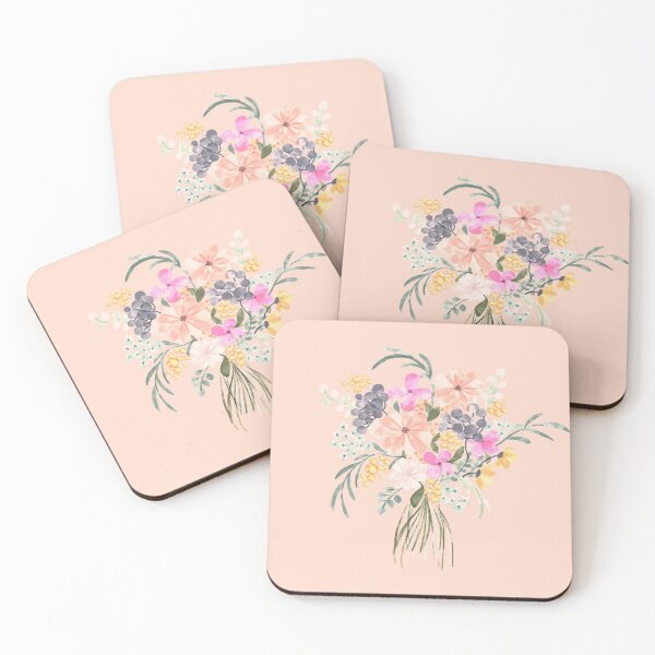 Item preview, Cream pinky flowers design | Floflo art designed and sold by Flofloart.