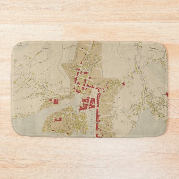 Item preview, Vintage Arendal Norway Map (1884) designed and sold by BravuraMedia.