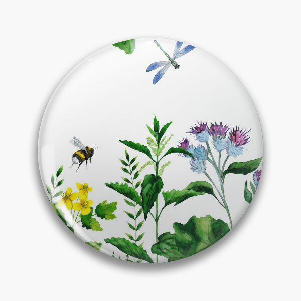 Item preview, Wild herbs with bumblebee, snails, dragonfly. designed and sold by Colibri77.