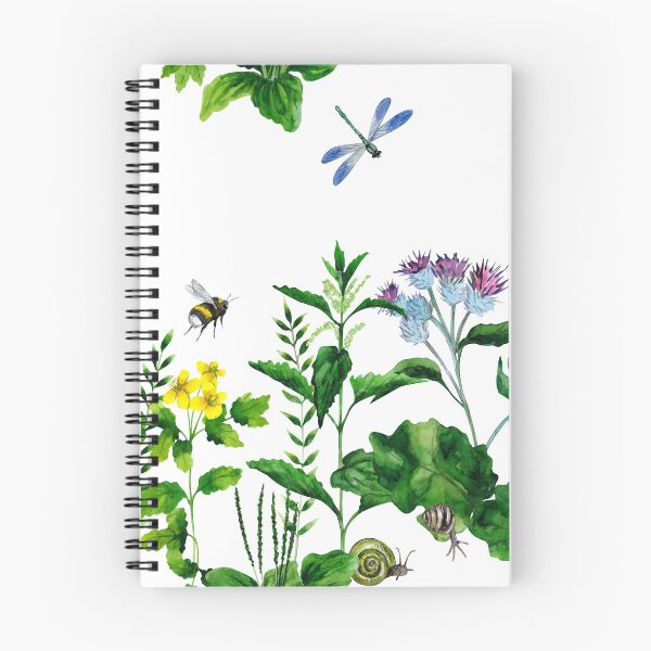 Item preview, Wild herbs with bumblebee, snails, dragonfly. designed and sold by Colibri77.