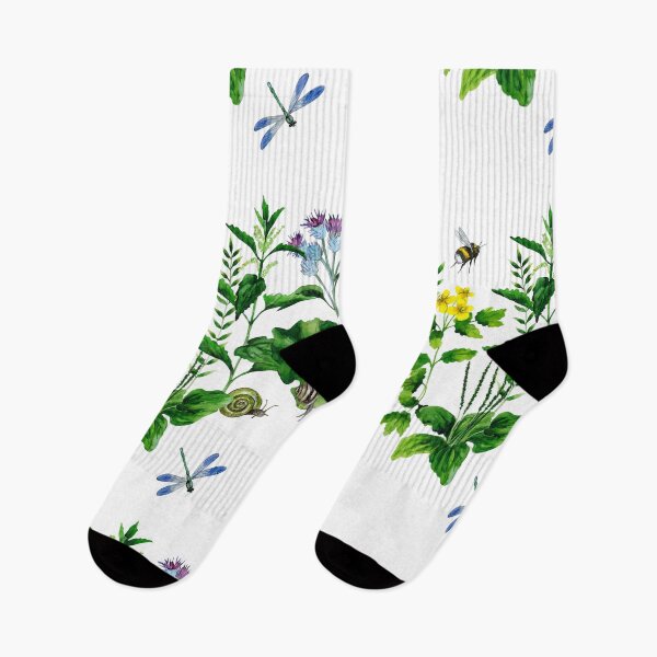 Item preview, Wild herbs with bumblebee, snails, dragonfly. designed and sold by Colibri77.