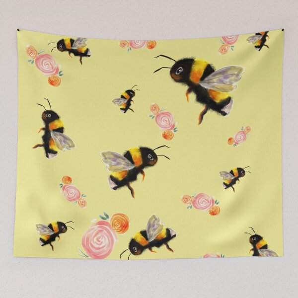 Item preview, Bumble Bee and flowers  designed and sold by MrCsDigitalArt.