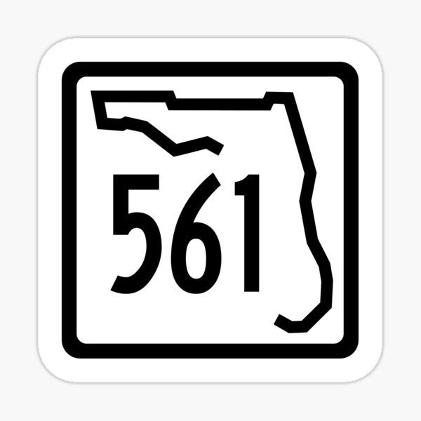 Florida State Route 561 (Area Code 561) Sticker