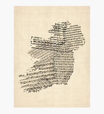 Old Sheet Music Map of Ireland Map Photographic Print