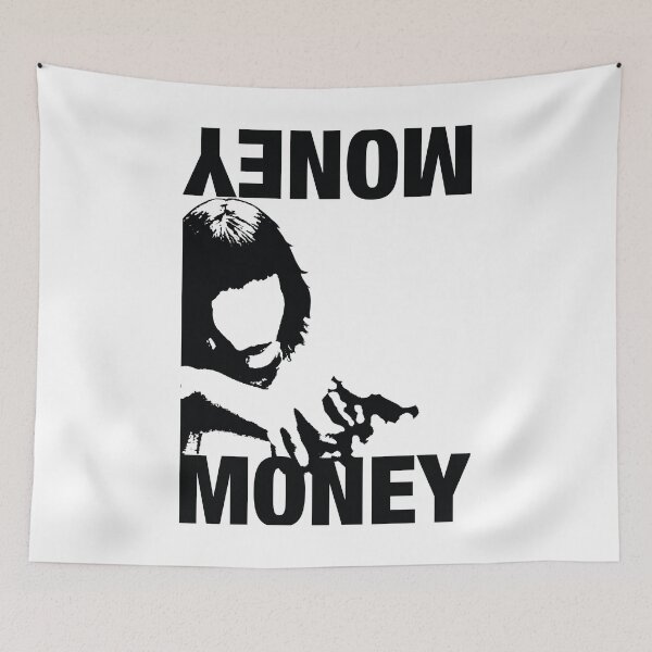 Item preview, Money girl with gun in a Pop Art style black and white designed and sold by JillBusbyArt.