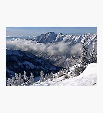Mountains from summit of Snowbird ski resort in Utah Photographic Print