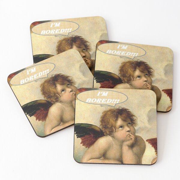 Item preview, Bored Angels, Raffaello Sanzio Raphael, Two Cherubs (detail of the Sistine Madonna), (c.1512 -1514) designed and sold by Calliope ❤️.