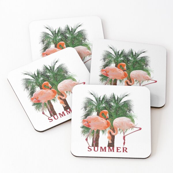 Item preview, 2 Flamingos vor Palmen im Sommer designed and sold by CreaVisArt.